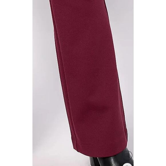Isaac Mizrahi Live! Petite S Crepe Ponte Baby Bootcut Pants Wine - Picture 3 of 6